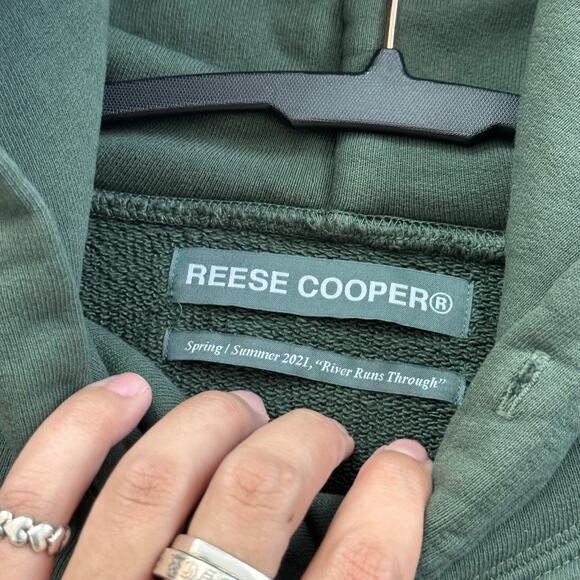 Reese Cooper Boxy Hoodie Green Sz Small Made in USA - Picture 2 of 4